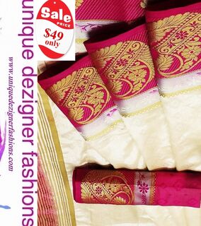 Designer soft cotton silk saree