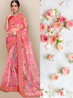 look beautiful in this organza saree 