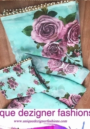 Designer rose prints georgette saree